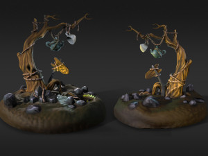 stylized tree low-poly 3D 模型