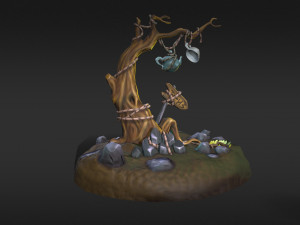 stylized tree low-poly 3D 模型