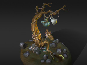 stylized tree low-poly 3D 模型