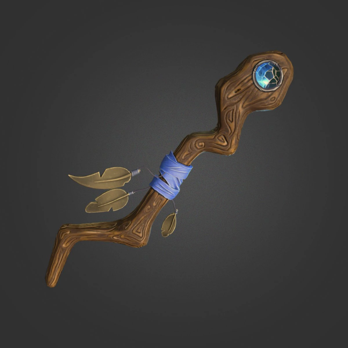 stylized staff low-poly low-poly 3D Model .c4d .max .obj .3ds .fbx .stl .blend 