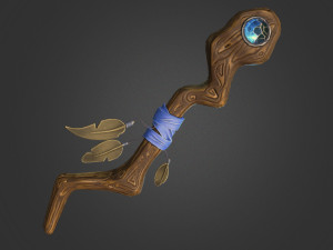 stylized staff low-poly low-poly 3D Модель