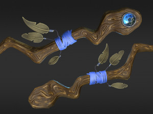 stylized staff low-poly low-poly Model 3D