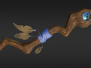 stylized staff low-poly low-poly Model 3D