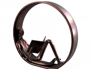 danya b encircled reader iron sculpture Model 3D