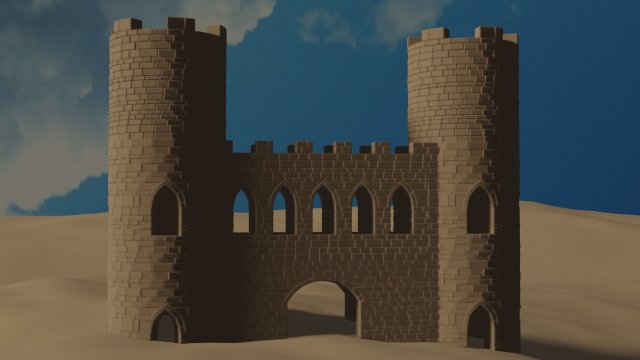 a castle in the desert Modelo 3D .c4d .max .obj .3ds .fbx .stl .blend 