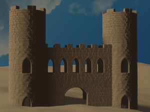 a castle in the desert Modelo 3D