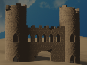 a castle in the desert Modelo 3D