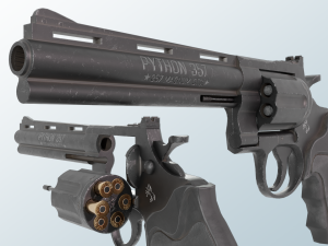 colt python 357 - pbr low-poly Modelo 3D
