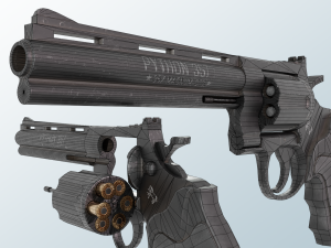 colt python 357 - pbr low-poly 3D Model
