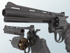 colt python 357 - pbr low-poly 3D Model