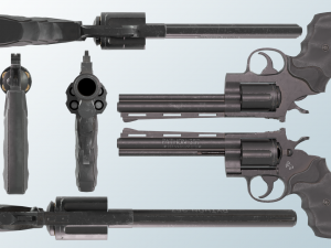 colt python 357 - pbr low-poly 3D Model