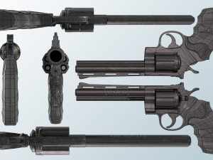 colt python 357 - pbr low-poly 3D Model