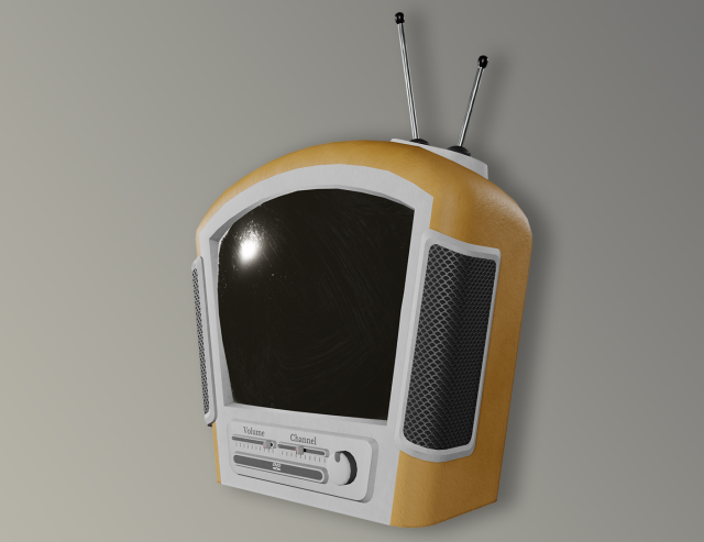 stylized retro tv 3D मॉडल .c4d .max .obj .3ds .fbx .stl .blend 