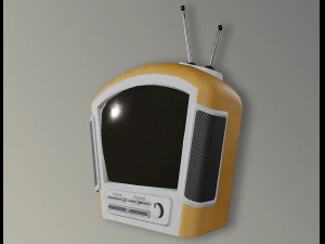 televisi retro bergaya Model 3D