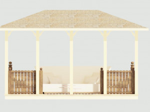 wooden gazebo 3D Model