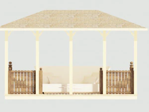 wooden gazebo 3D Model