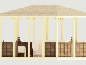 wooden gazebo 3D Model