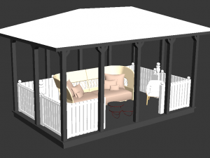 wooden gazebo 3D Model