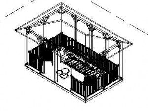 wooden gazebo 3D Model