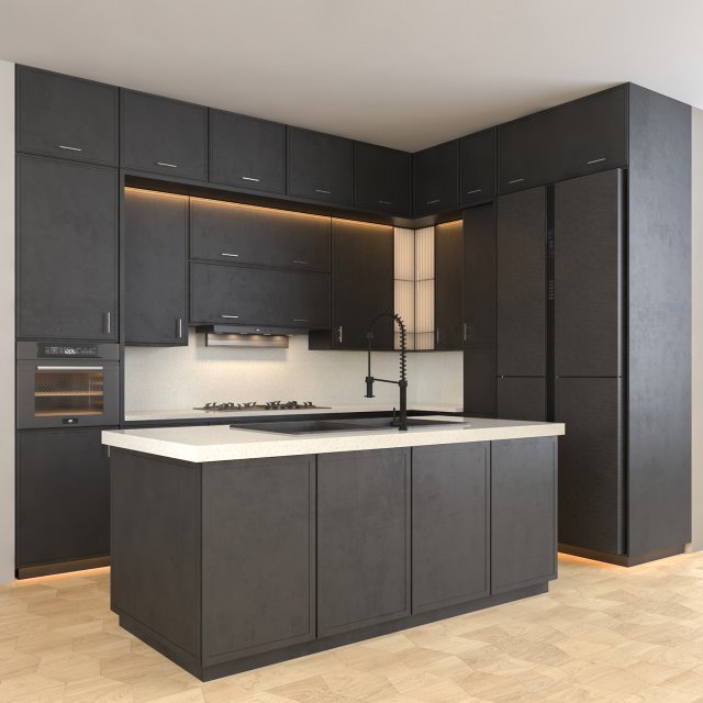 kitchen modernvol 01 3D मॉडल .c4d .max .obj .3ds .fbx .stl .blend 