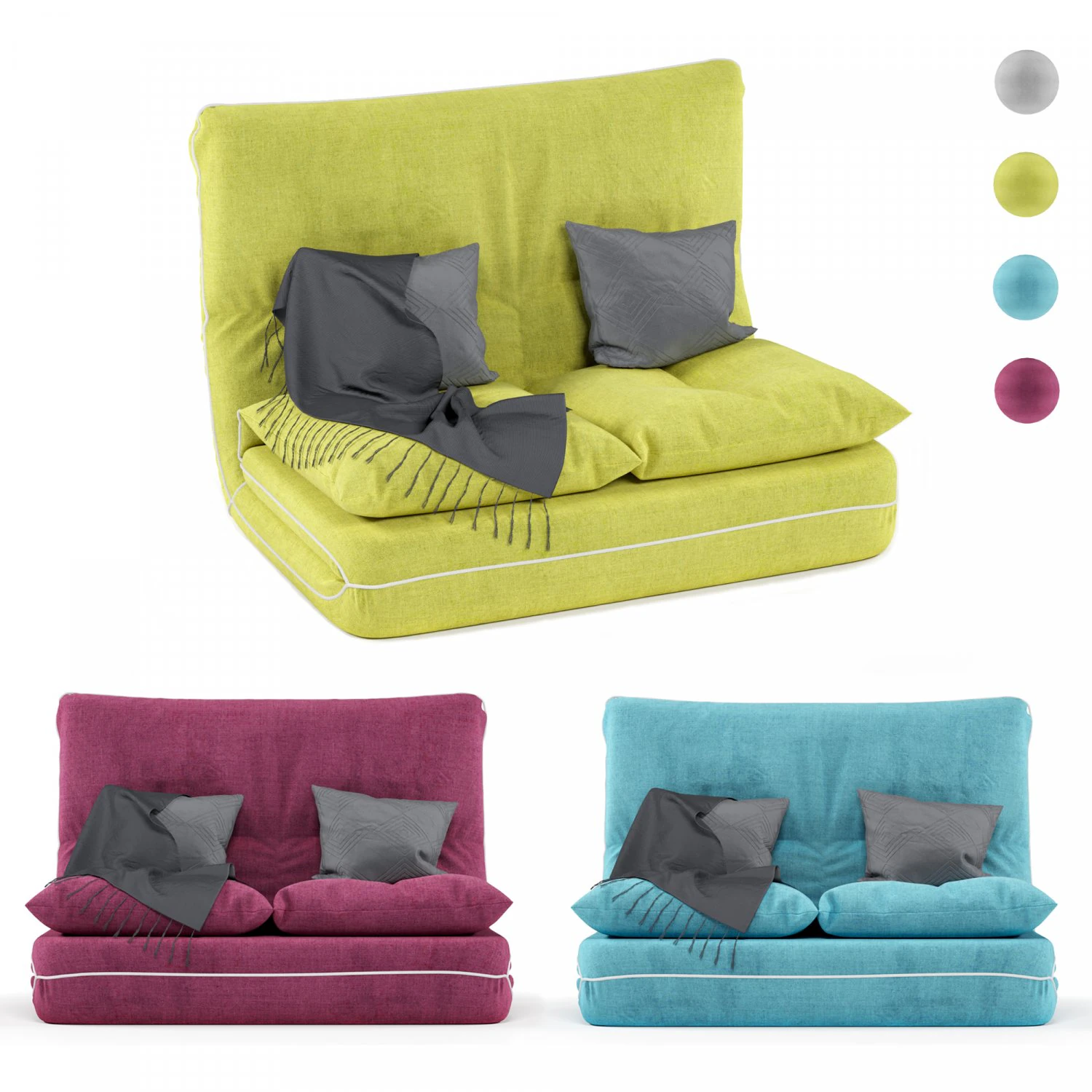 merax foldable floor couch 3D Model .c4d .max .obj .3ds .fbx .stl .blend 