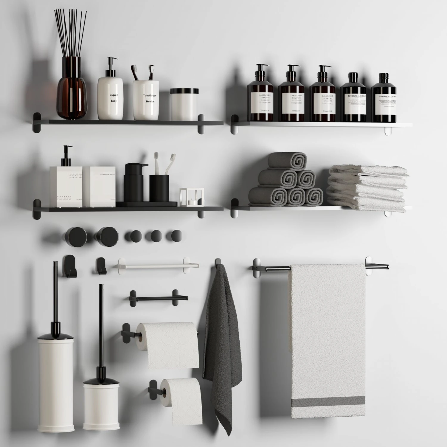 bathroom accessories vol 01 3D Model .c4d .max .obj .3ds .fbx .stl .blend 
