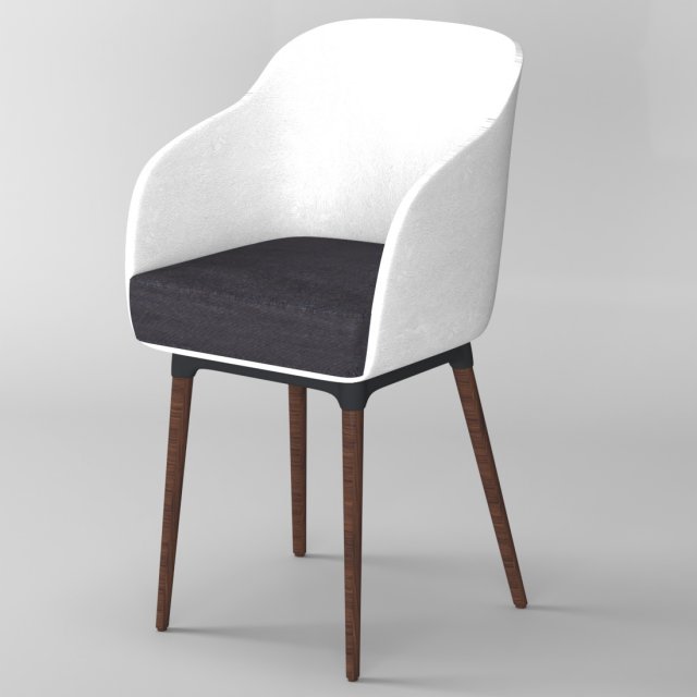 chair pw-028 white 3D मॉडल .c4d .max .obj .3ds .fbx .stl .blend 