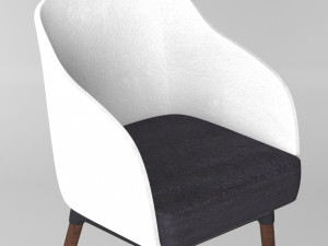 chair pw-028 white 3D मॉडल
