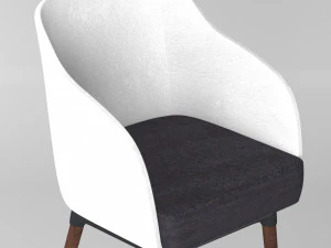chair pw-028 white 3D Model