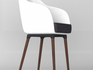 chair pw-028 white 3D मॉडल
