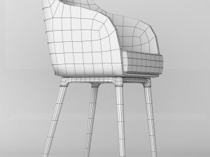 chair pw-028 white 3D मॉडल