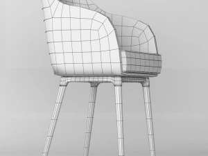 chair pw-028 white 3D Model