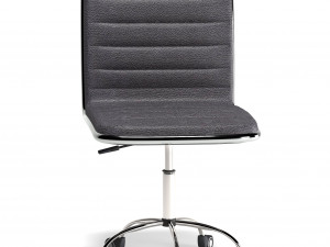 adjustable task chair pu leather low back ribbed armless swivel black 3Dモデル