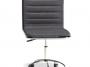 adjustable task chair pu leather low back ribbed armless swivel black Modelo 3D