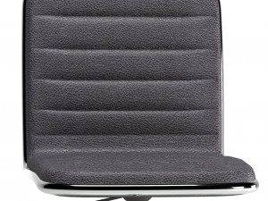 adjustable task chair pu leather low back ribbed armless swivel black Modelo 3D