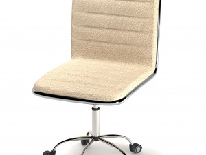 adjustable task chair pu leather low back ribbed armless swivel black Modelo 3D
