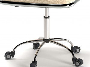 adjustable task chair pu leather low back ribbed armless swivel black Modelo 3D