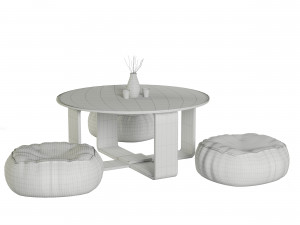 coffee table and puff 3D Model