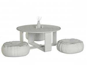 coffee table and puff 3D Model