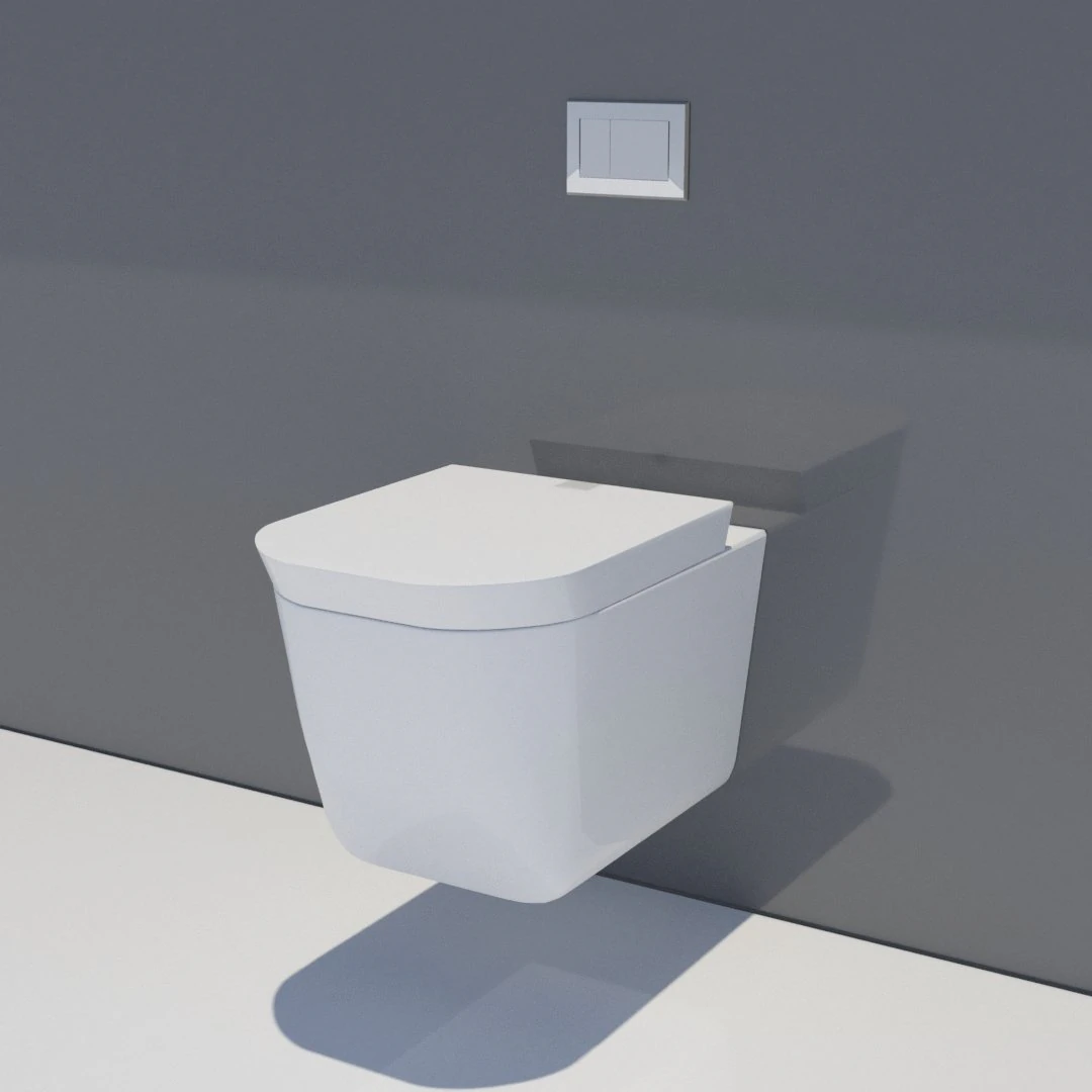 ceramic wall mounted toilet 3D Model .c4d .max .obj .3ds .fbx .stl .blend