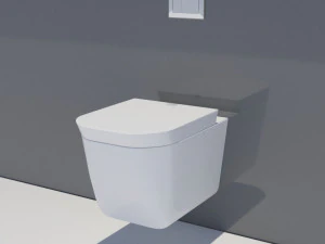 vaso sanitário de cerâmica montado na parede Modelo 3D