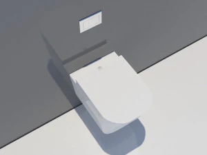 ceramic wall mounted toilet 3D Model