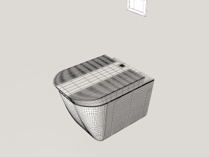 ceramic wall mounted toilet 3D Model