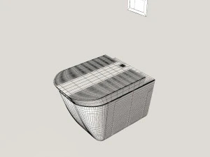 ceramic wall mounted toilet 3D Model