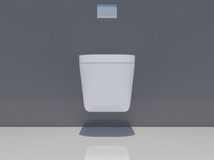 ceramic wall mounted toilet 3D Model