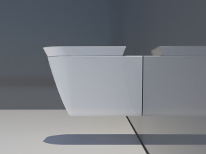 ceramic wall mounted toilet 3D Model