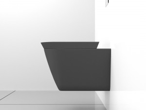 matte black wall mounted toilet Modelo 3D