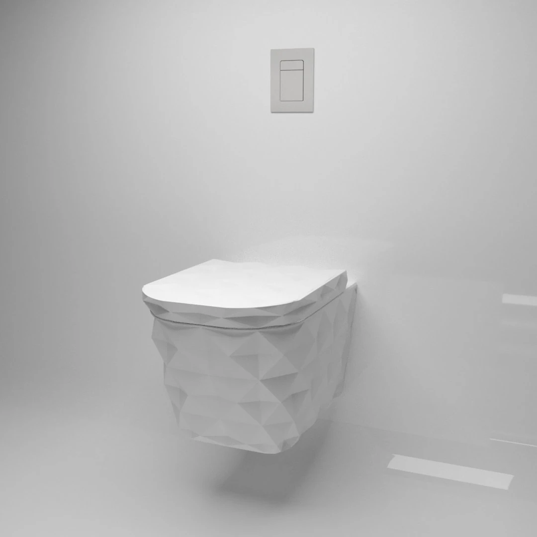 ceramic wall mounted toilet 3D Model .c4d .max .obj .3ds .fbx .stl .blend