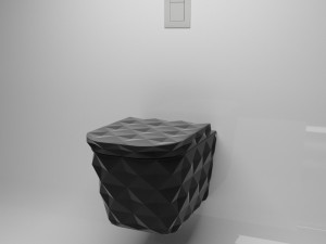 matte black wall mounted toilet Modèle 3D