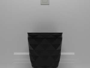 matte black wall mounted toilet 3D 模型